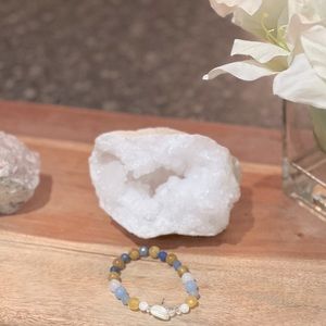 Gemstone Bracelet ✨ Citrine, Mother of Pearl, Swirl Pearl, White Jade